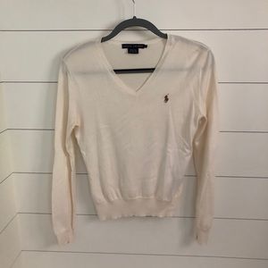 Ralph Lauren Cream / Off-White V-Neck Sweater
